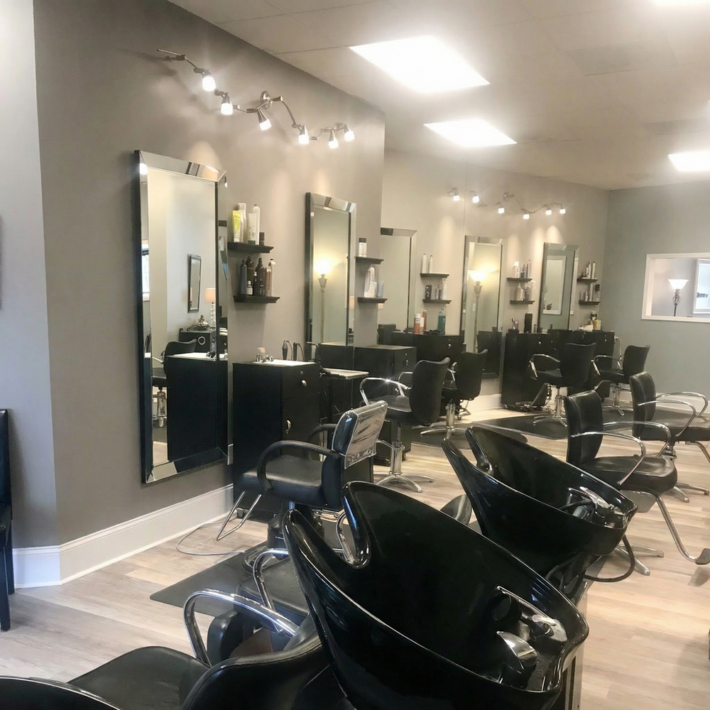Styling stations and chairs inside Salon LáShae in Kannapolis, NC